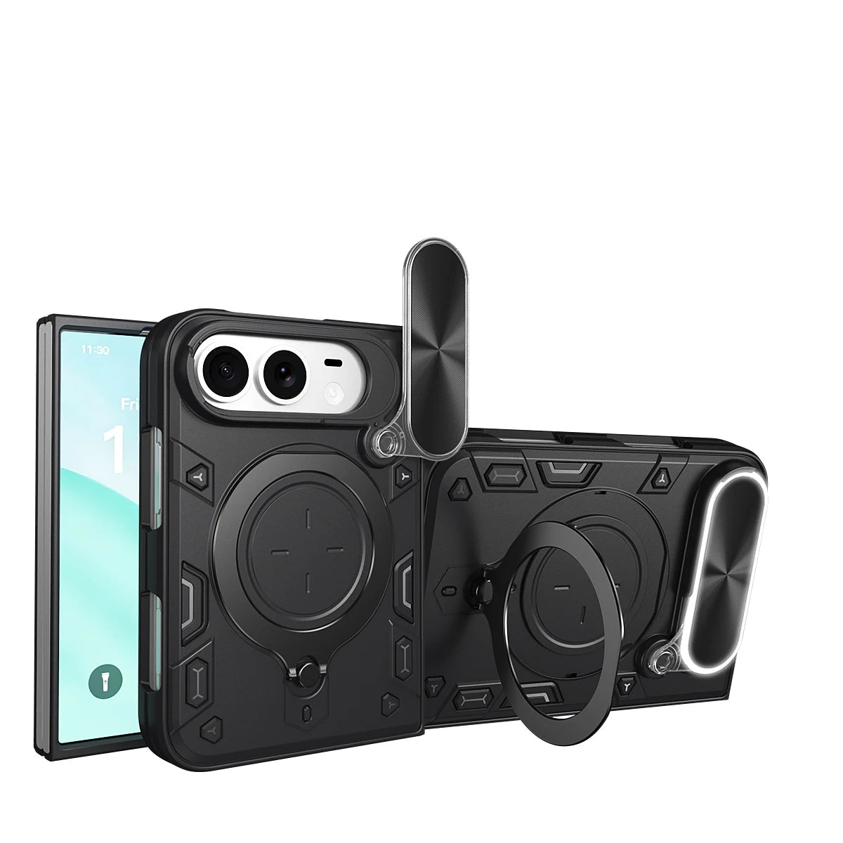 Shockproof MagSafe Case with 360° Rotatable Ring Stand for iPhone Duo