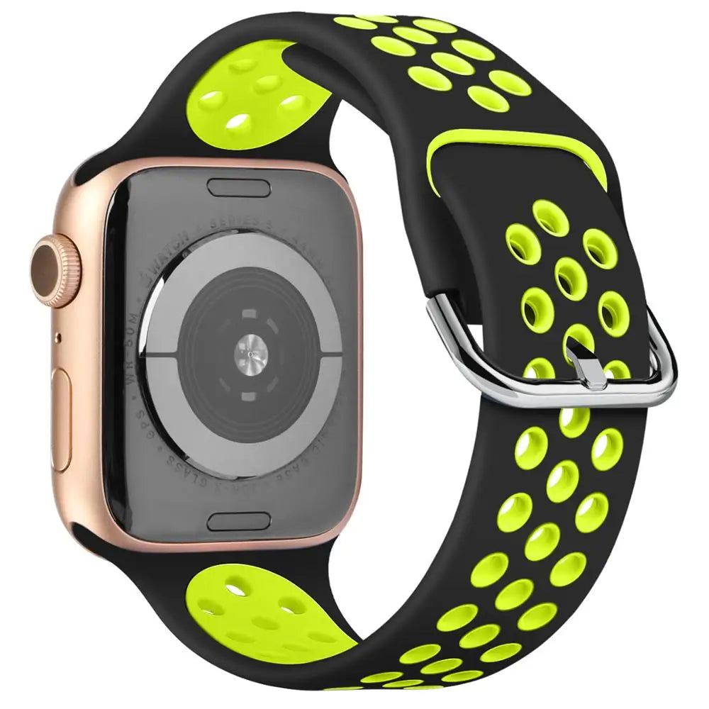 Breathable Silicone Sport Wrist Strap for Apple Watch