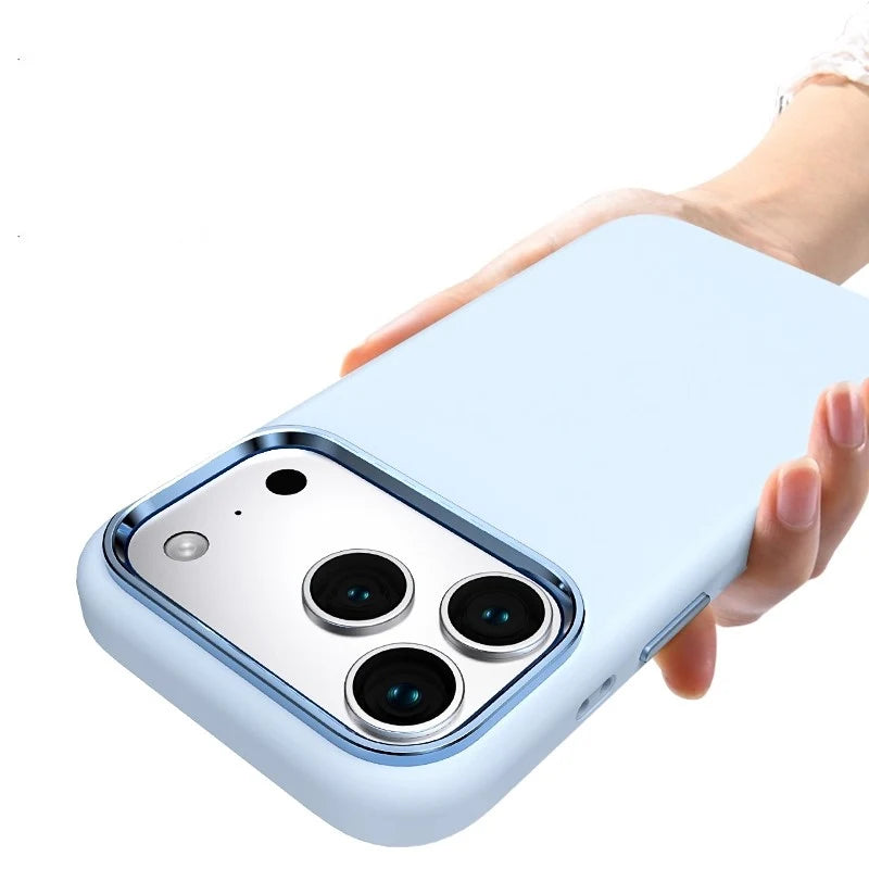 Shock-Resistant Liquid Silicone Case with Alloy Lens for iPhone 17 Series