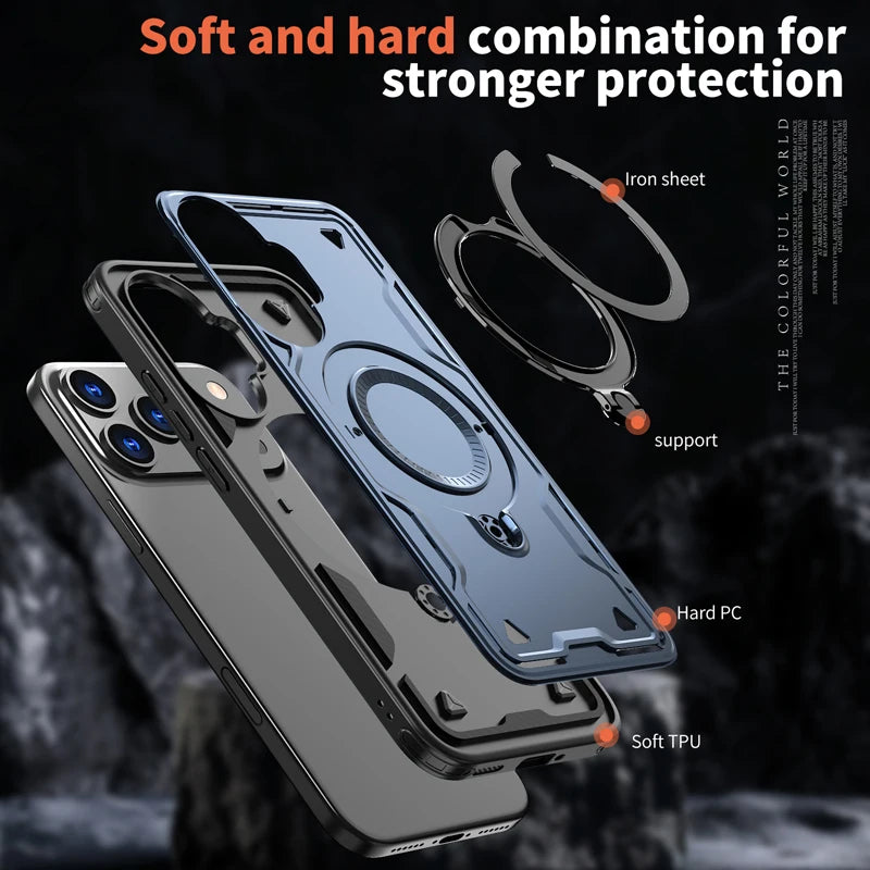 Xiaomi POCO F7 5G Military-Grade Case with 360° Magnetic Ring Stand