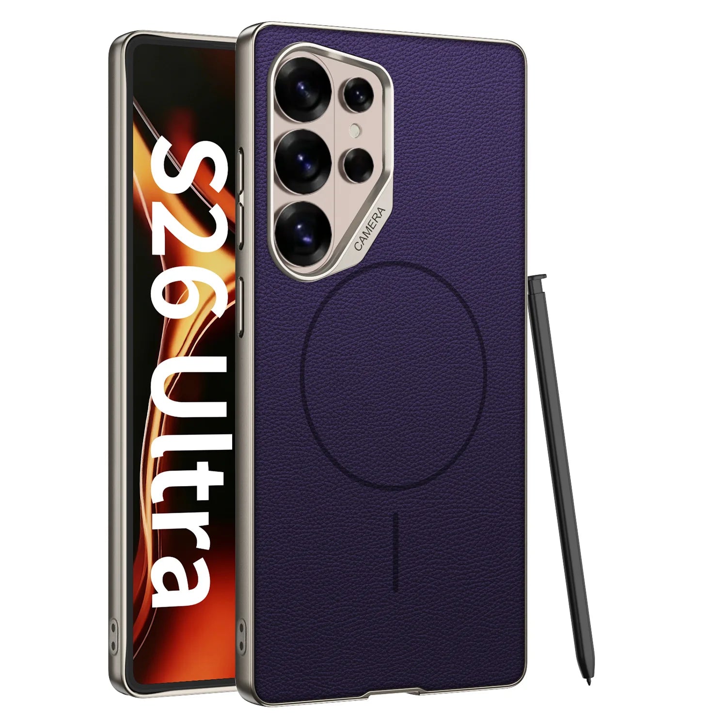 Shockproof PC Frame Leather Case for Samsung Galaxy S26 Ultra