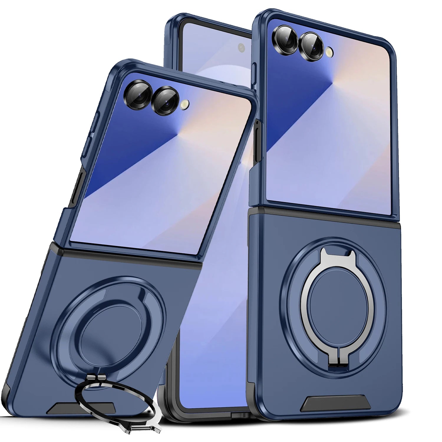 Samsung Galaxy Z Flip 7 Luxury Magnetic Charging Case with Ring Holder