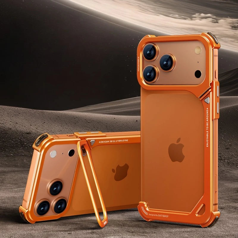 iPhone 17 Series 9-Shaped Minimalist Shockproof Bumper Case with Stand