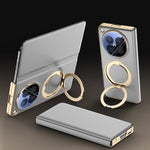 OPPO Find N6 Luxury Magnetic PU Leather Case with 360° Rotating Ring Holde