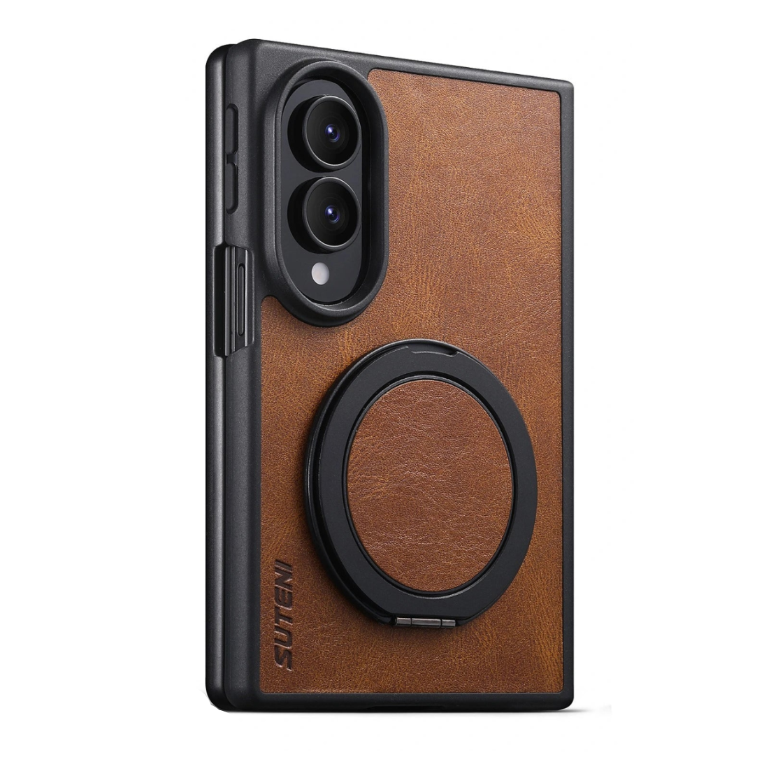 Textured Leather Case with 360° Rotating Ring Stand for Samsung Galaxy Z Fold 8