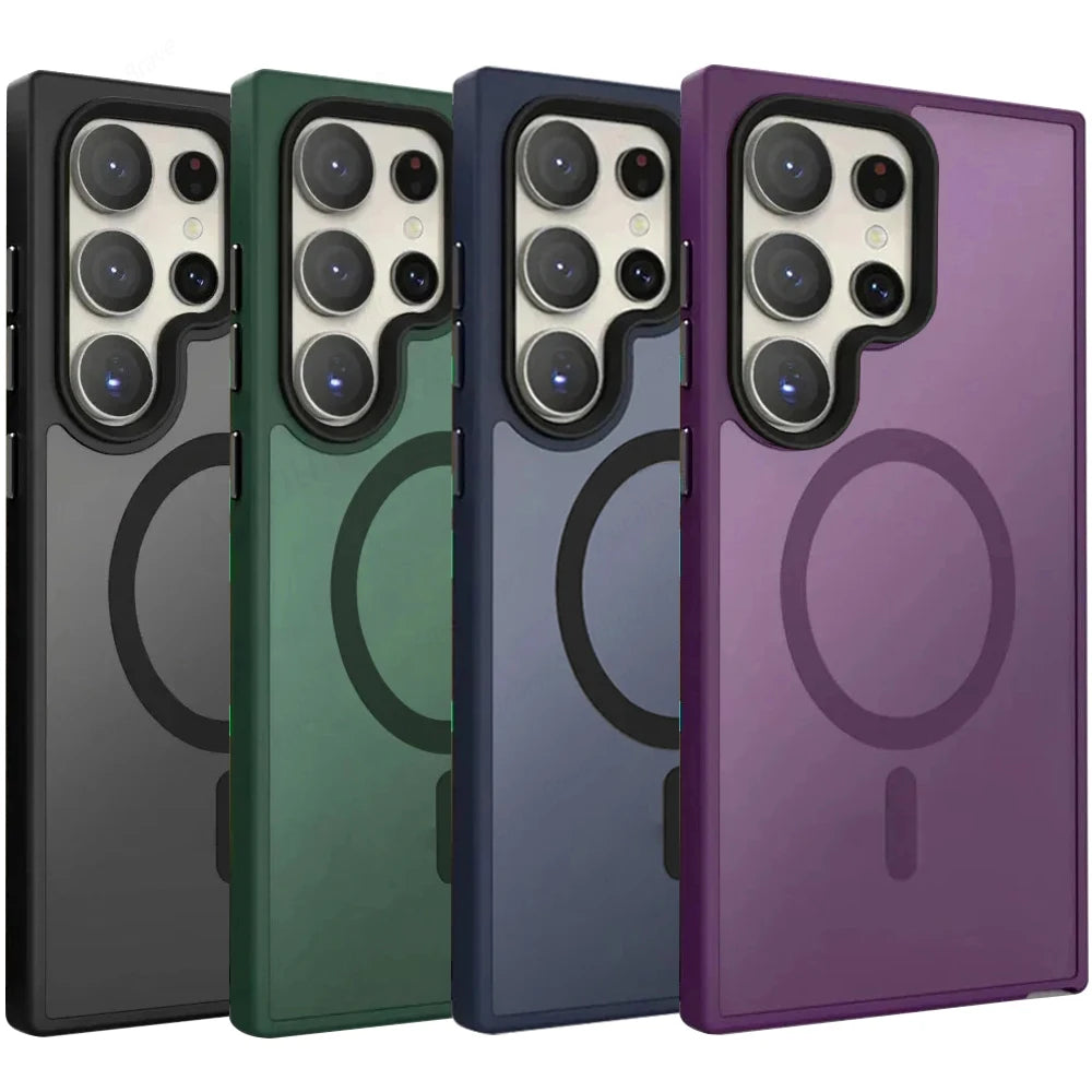 Shockproof Matte Translucent Magnetic Case for Samsung Galaxy S24 Series