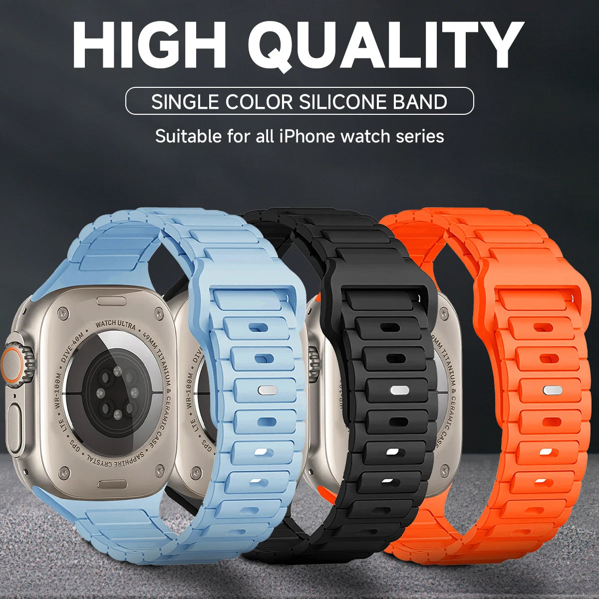 Durable Soft Silicone Watch Band for Apple Watch