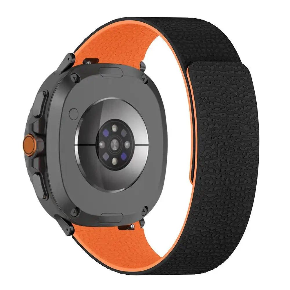 Premium Magnetic Lychee Pattern Silicone Watchband for Samsung Galaxy Watch 8 / Galaxy Watch 8 Classic