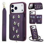 Skin Feel Embroidered Leather Wallet Case for iPhone 17 Series