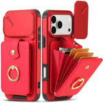 4-Card Wallet Case with Sliding Camera Cover and Ring Stand for iPhone 17 Series