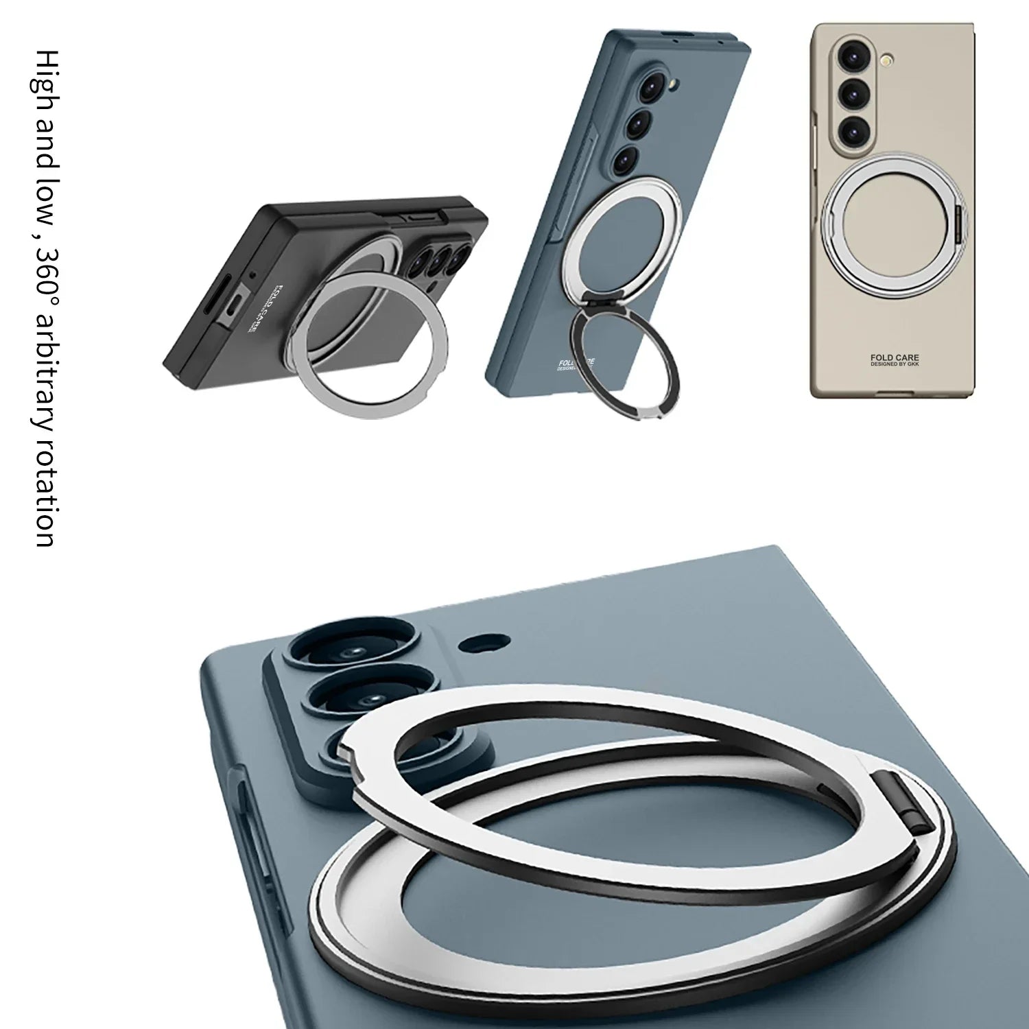 Samsung Galaxy Z Fold7 Magnetic Phone Case with 360° Rotating Bracket