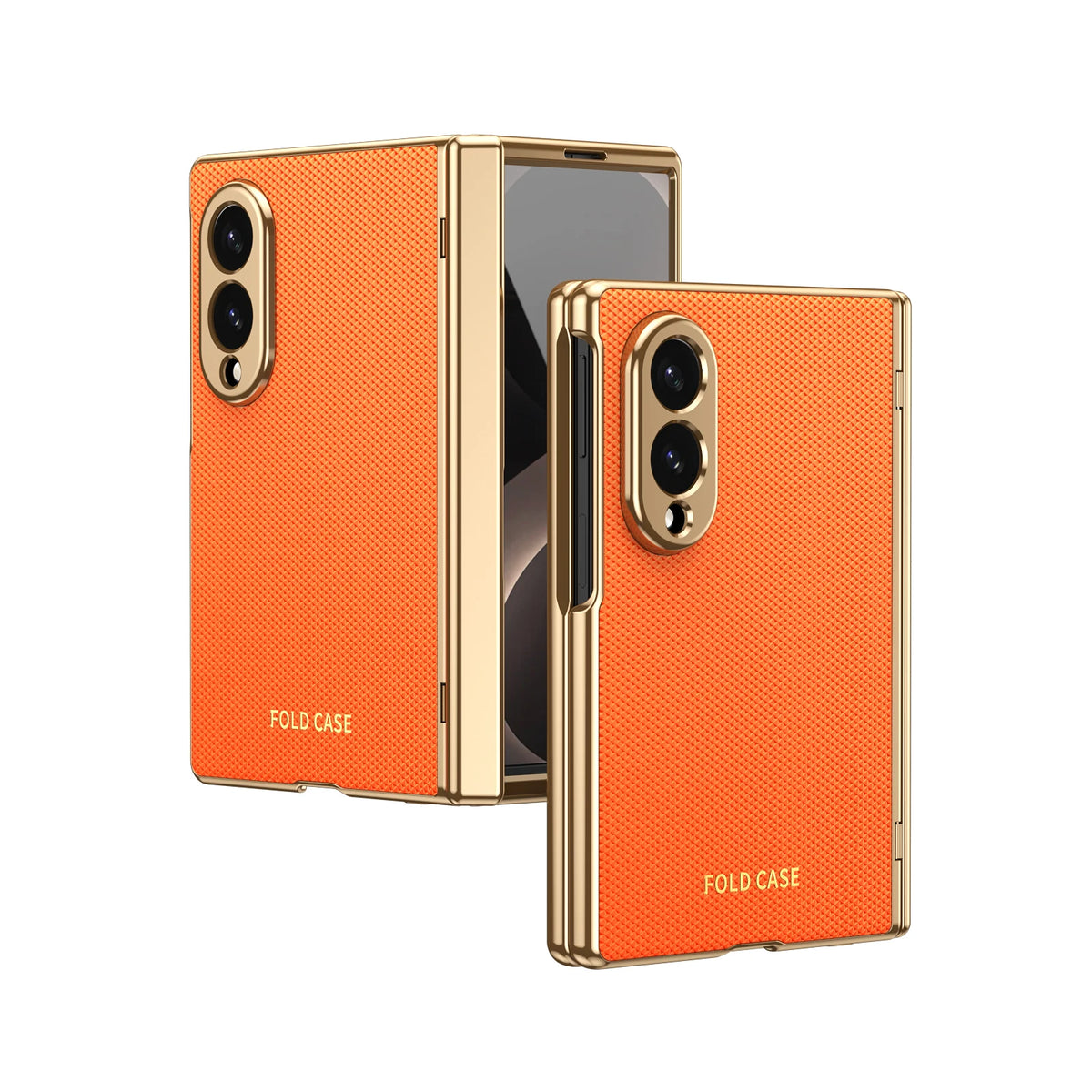 Synthetic Leather Hinge Protection Case with Tempered Glass Screen Protector for Samsung Galaxy Z Fold 8