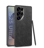 Comfortable Suede Velvet Leather Phone Case with Lens Guard for Samsung Galaxy S25 Ultra