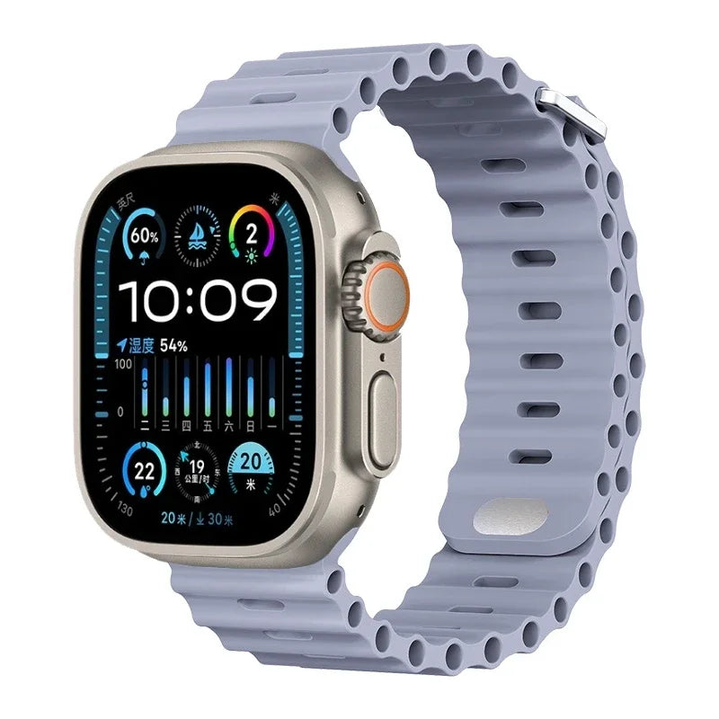 Perforated Silicone Band with Water Drainage for Apple Watch