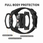 Luxury Stainless Steel Tactical Case and Silicone Sport Band Modification Kit for Samsung Galaxy Watch 8 Classic