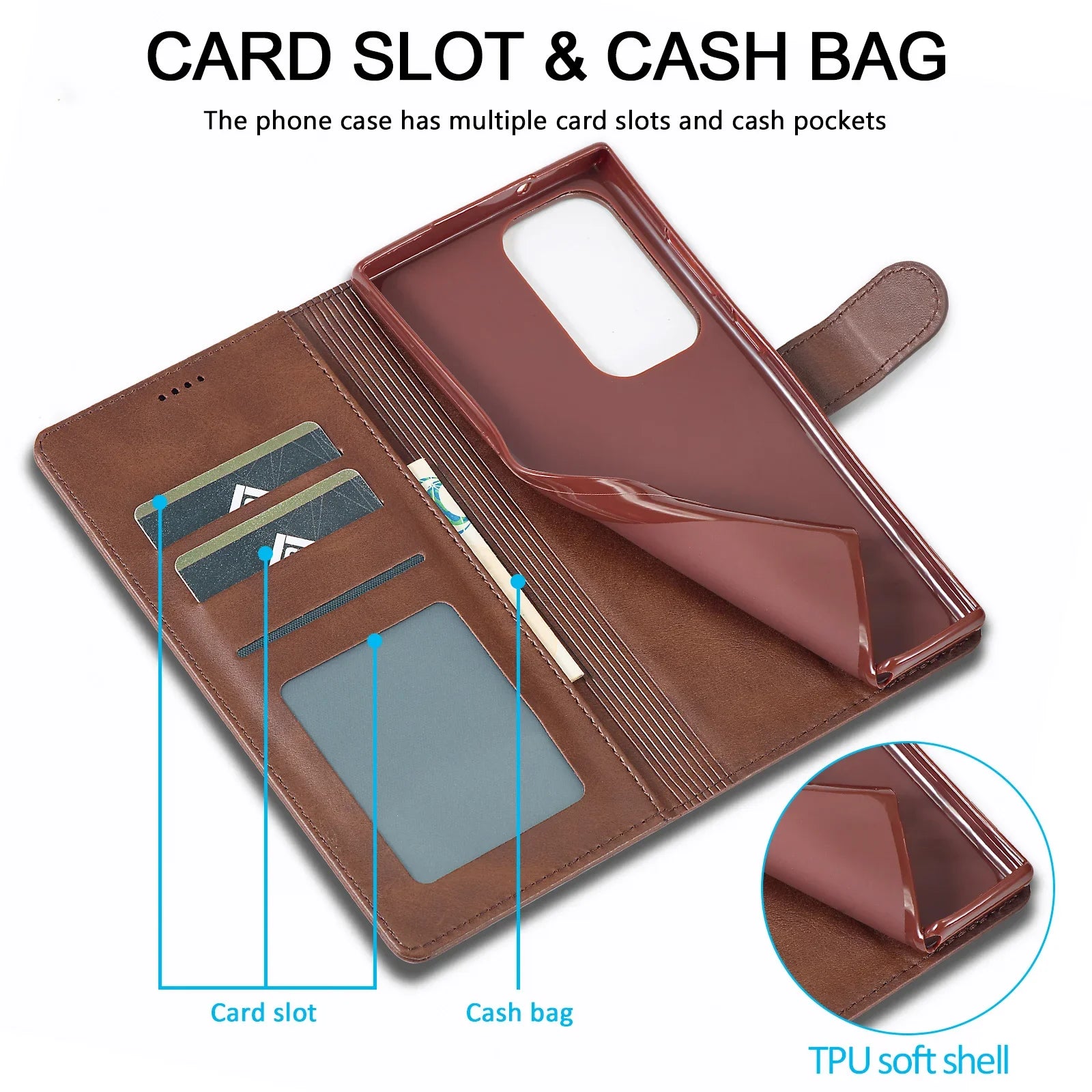 Premium Leather Flip Wallet Case for Samsung Galaxy S25 Series