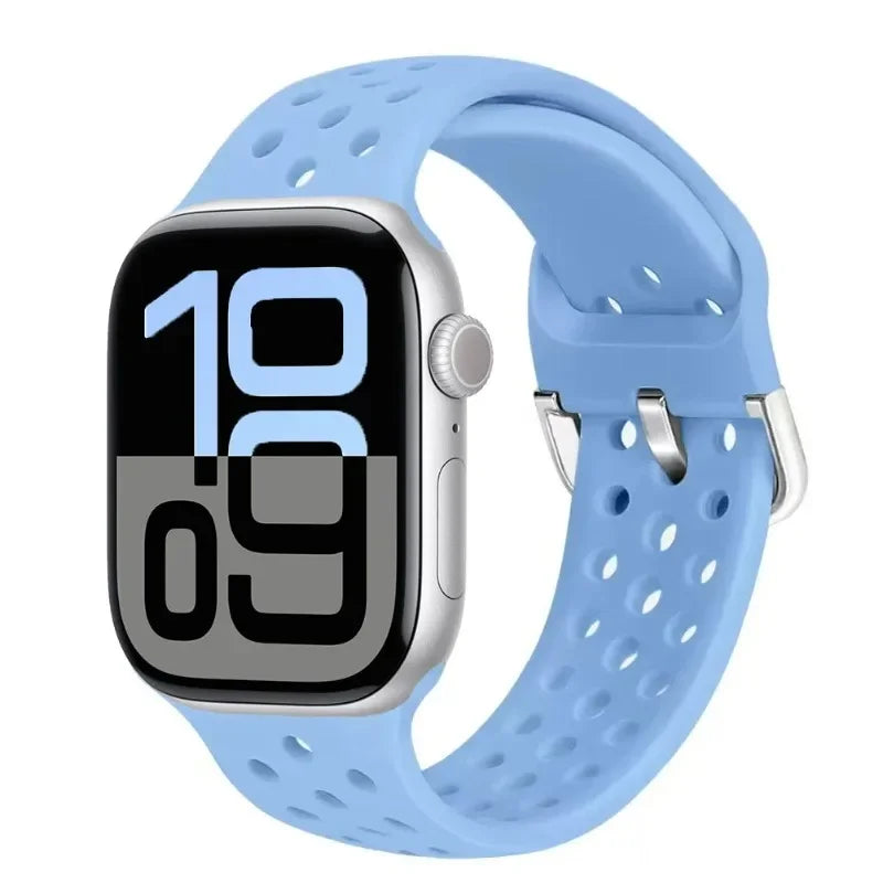 Perforated Silicone Band with Ventilation Holes for Apple Watch