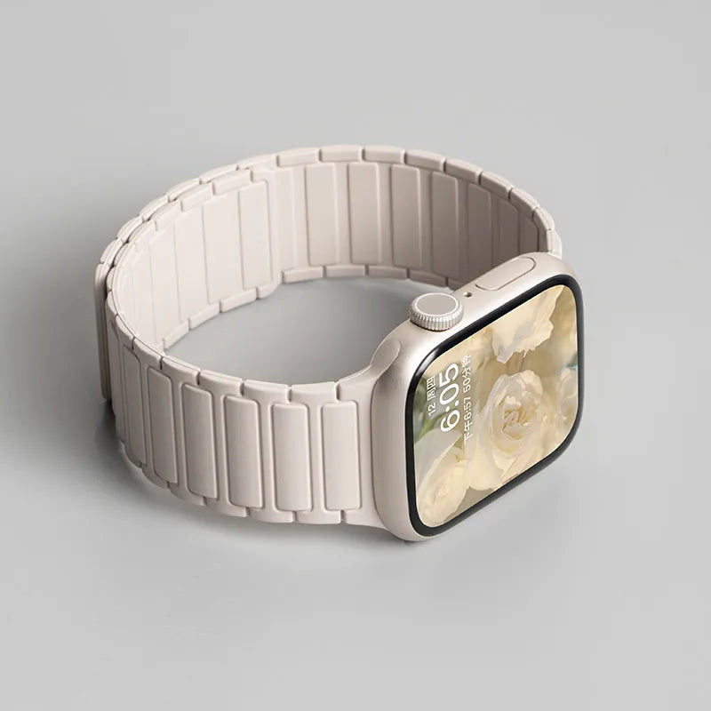 Silicone Replacement Strap with Magnetic Closure for Apple Watch