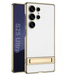 Shockproof Electroplated Leather Case for Samsung Galaxy S25 Ultra