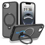 MagSafe Compatible Frosted Case with Metal Ring Stand for iPhone 16e