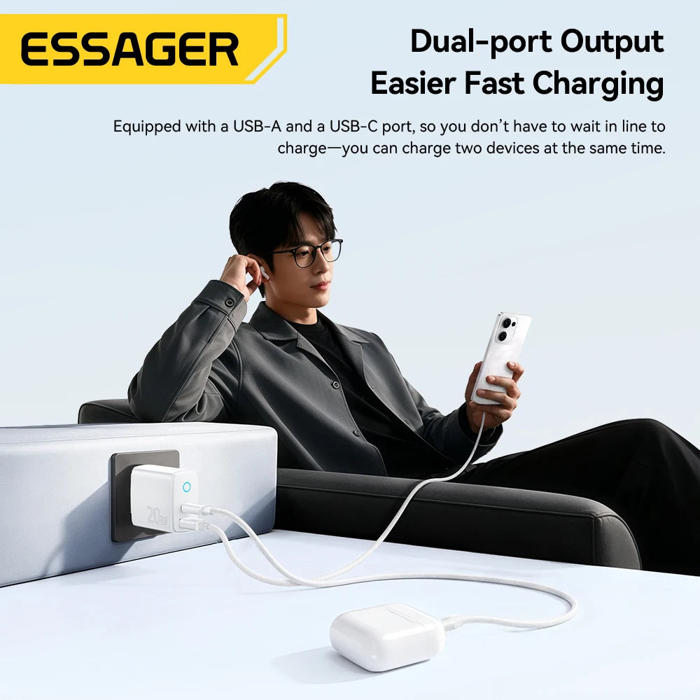 Essager 20W PD Fast Charging Dual Port Charger