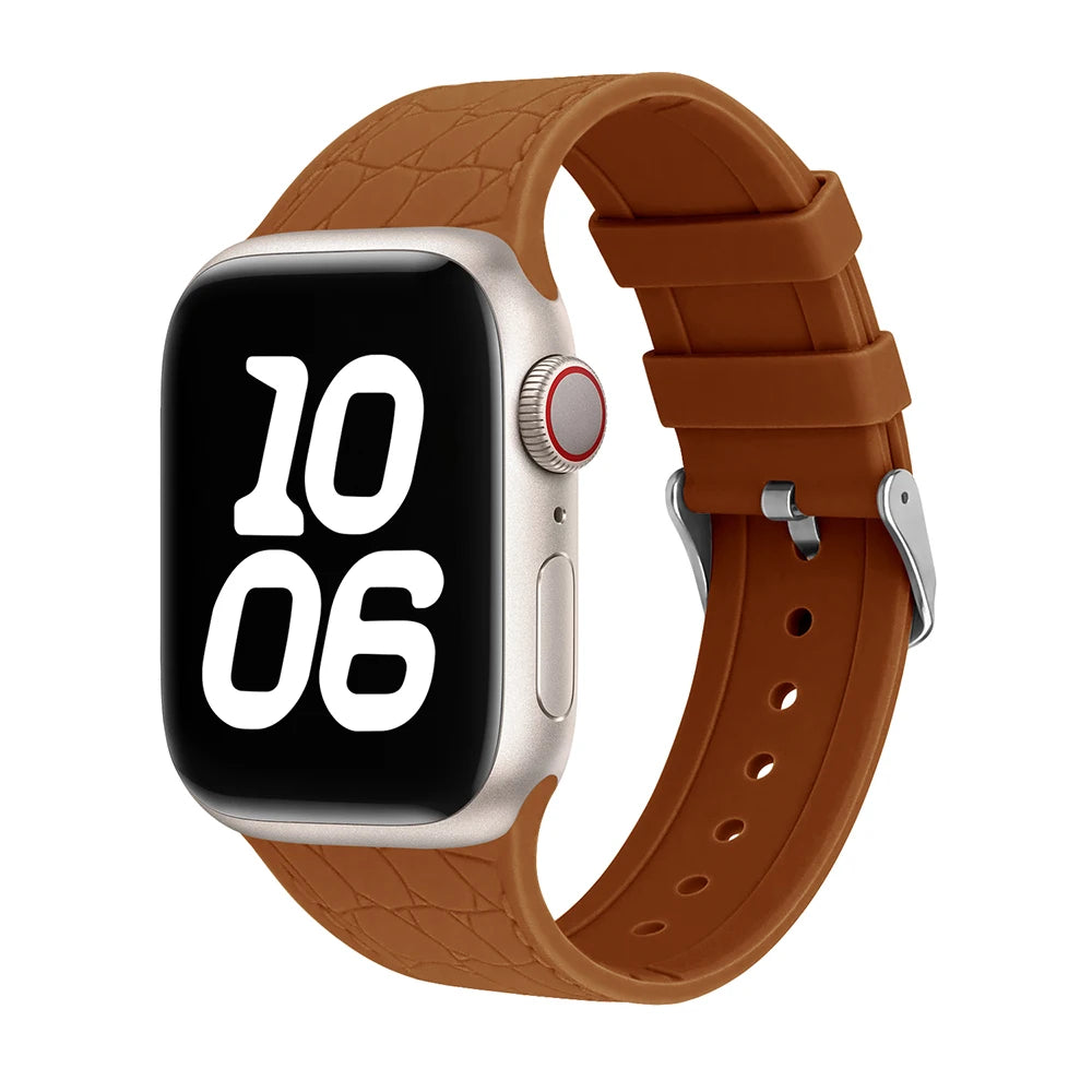 Soft Lychee Pattern Silicone Strap for Apple Watch