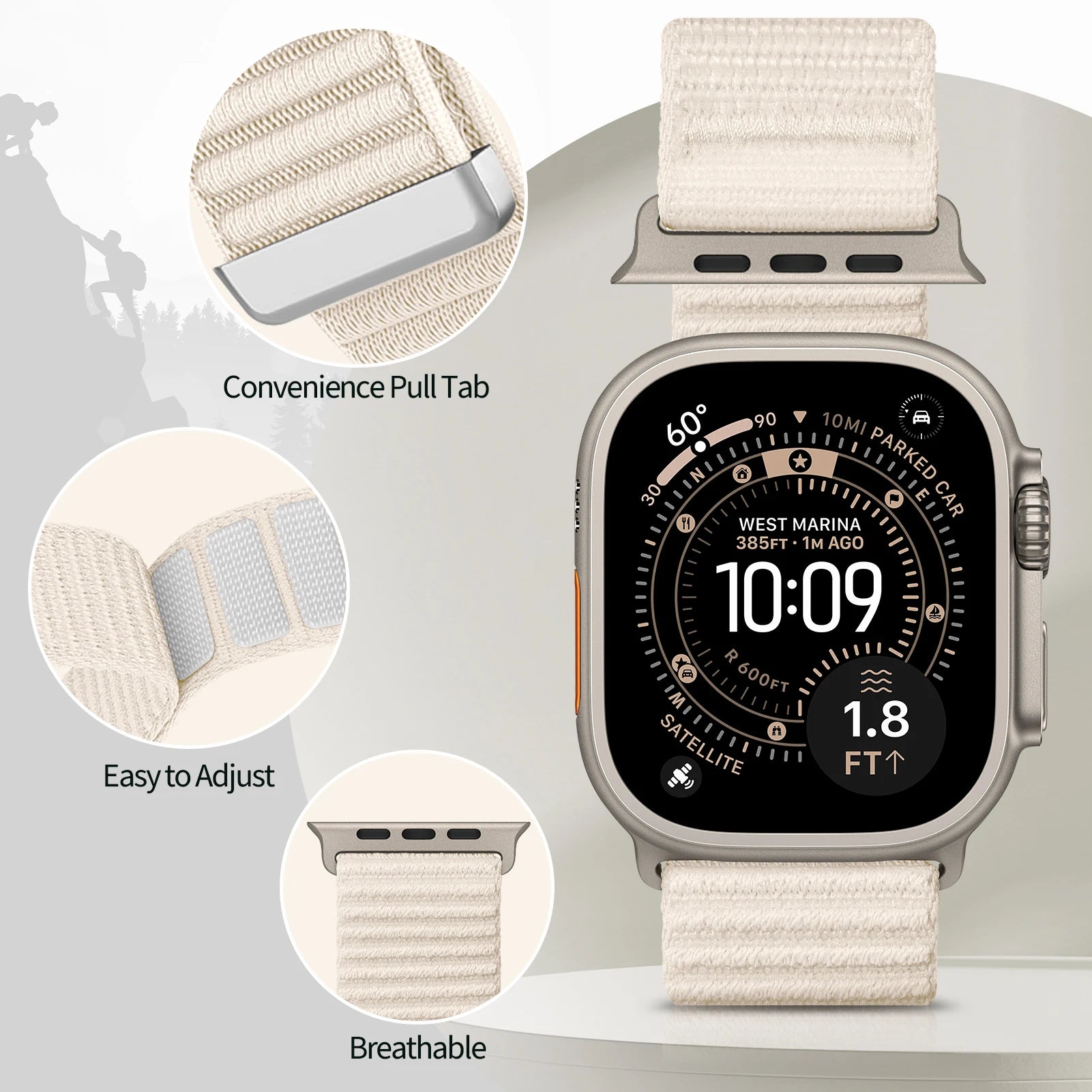 Adjustable Sport Loop Watch Band for Apple Watch