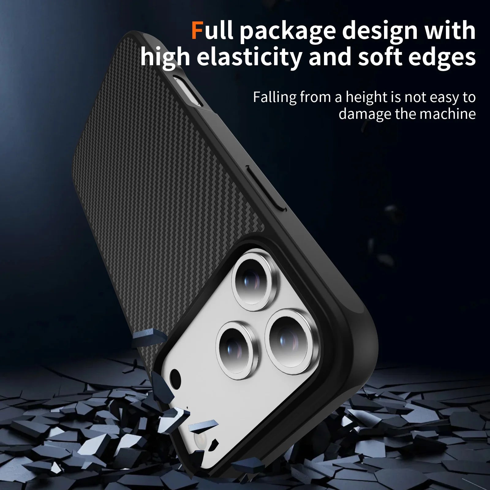 Carbon Fiber Pattern Luxury Drop Protection Case for iPhone 17 Series