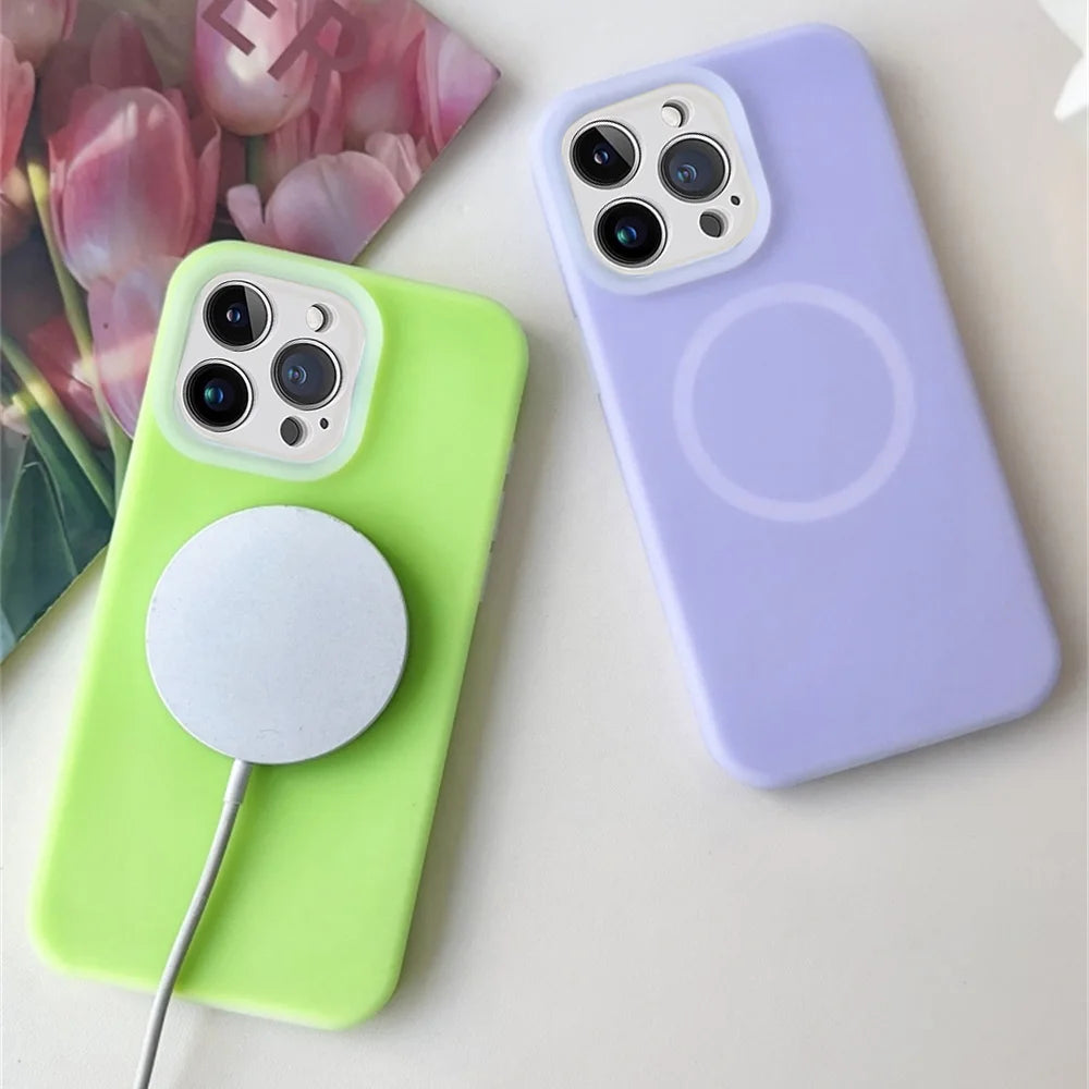 Fluorescent Jelly Liquid Silicone MagSafe Case for iPhone 16 Series