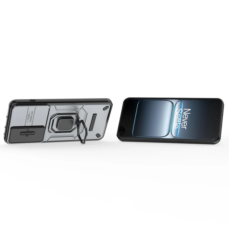 Military-Grade Armor Case with Slide Camera Cover and Kickstand for OnePlus Nord 5