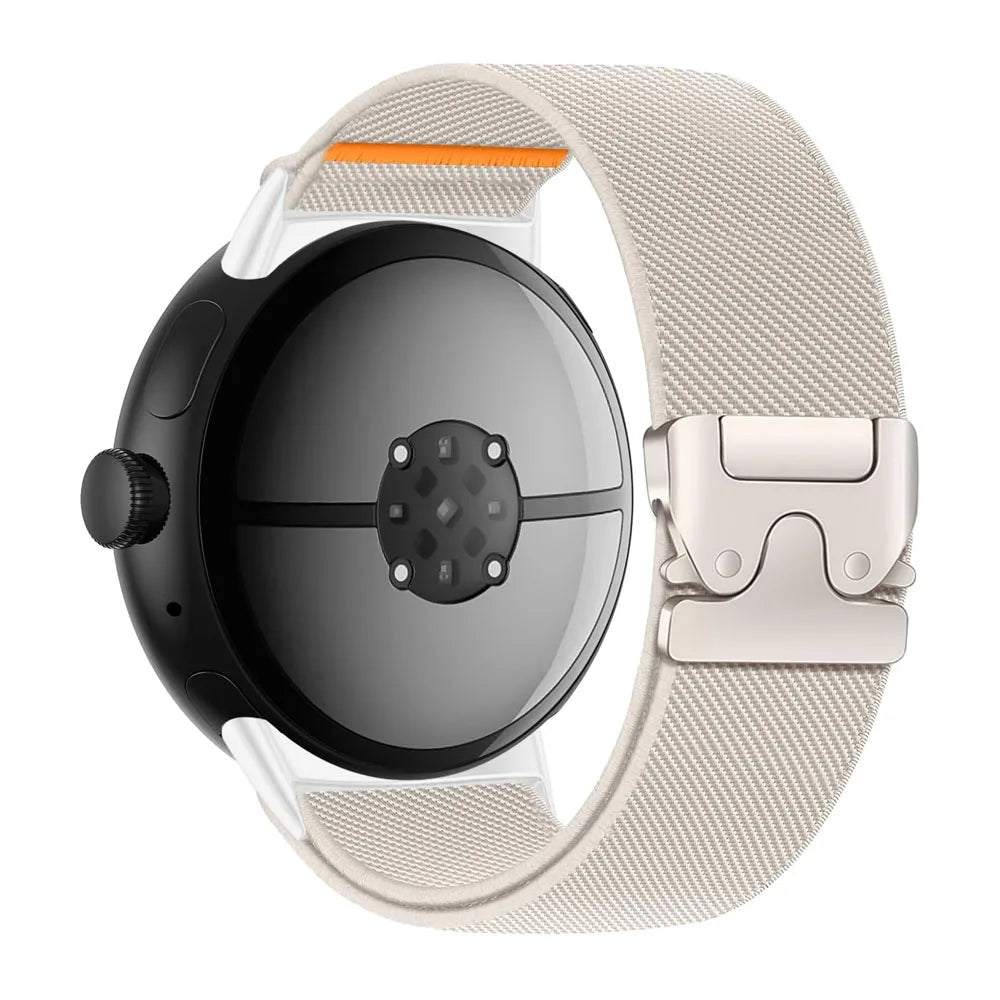 Parachute-Style Nylon Watch Band with Adjustment Teeth for Google Pixel Watch 3