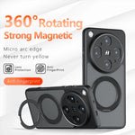 OPPO Find X9 Ultra Matte PC+TPU Shockproof Magnetic Case with Rotating Ring Holder