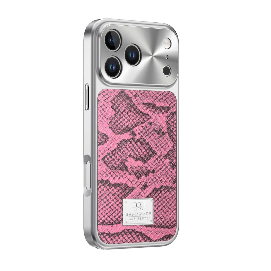 Snake Pattern Leather MagSafe Case for iPhone 17 Series