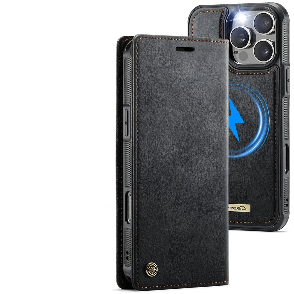 Slim MagSafe Leather Card Wallet Case for iPhone 15 Series