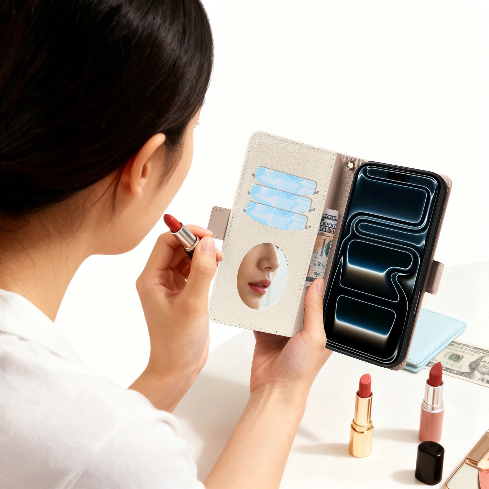 Skin Feel Leather Wallet Case for iPhone 17 Series