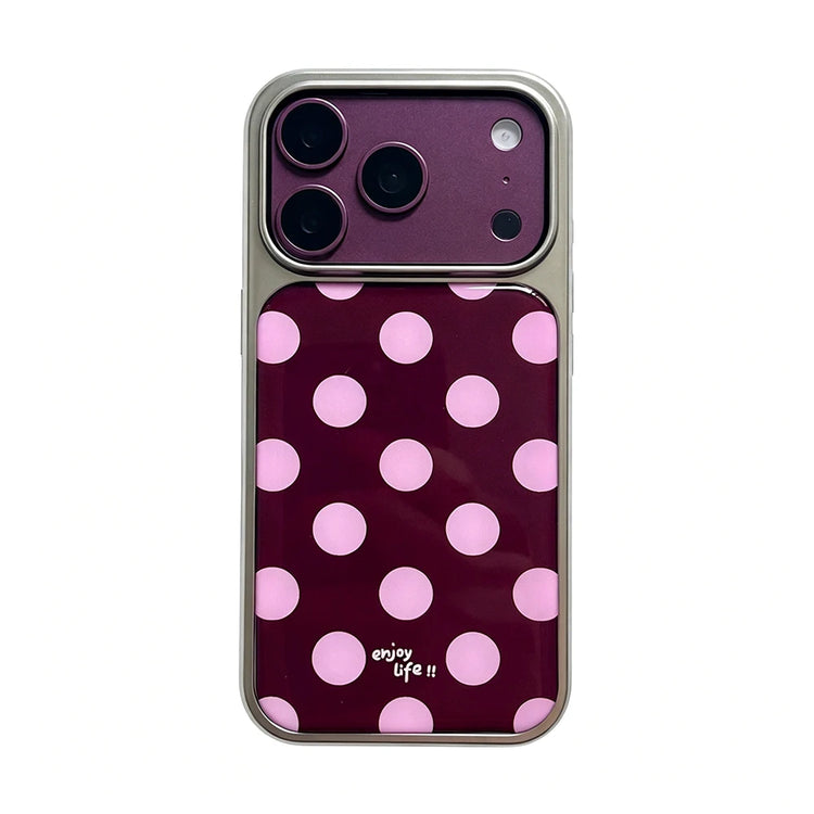 Polka Dot Hard Case with Raised Camera Frame for iPhone 18 Series