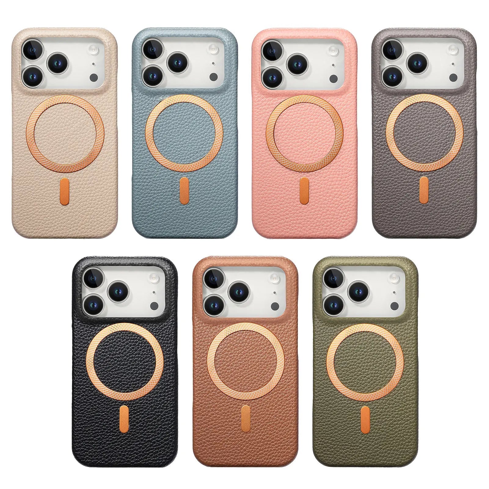 Business Lychee Grain Leather MagSafe Case for iPhone 17 Series