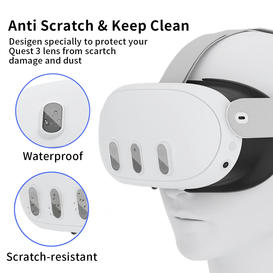 2-Pack Scratch-Resistant Lens Cover for Meta Quest 3 Camera