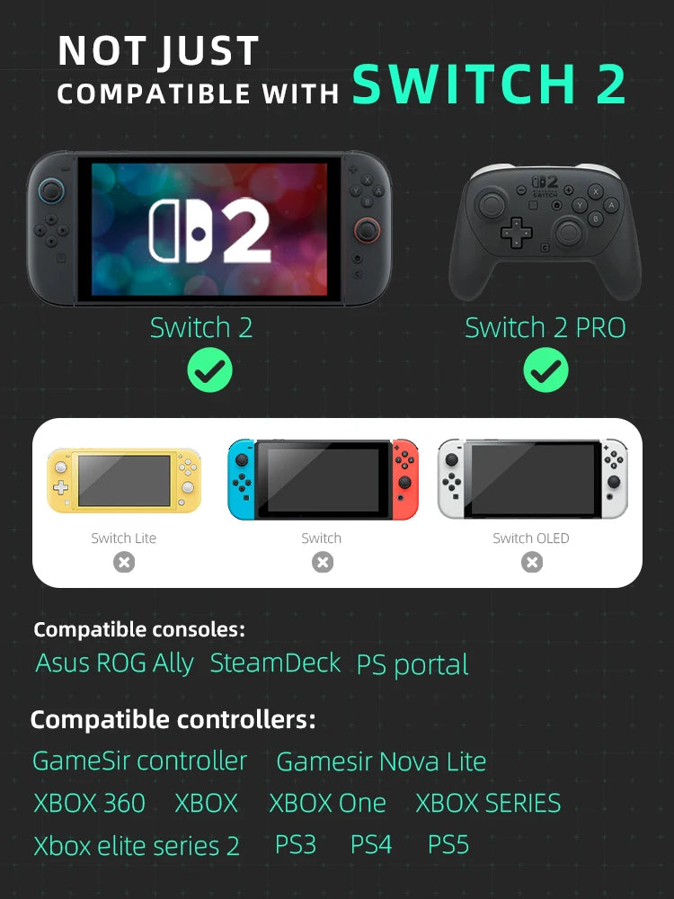 Silicone Thumb Grip Caps for Nintendo Switch 2 Controllers