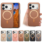 Business Lychee Grain Leather MagSafe Case for iPhone 17 Series