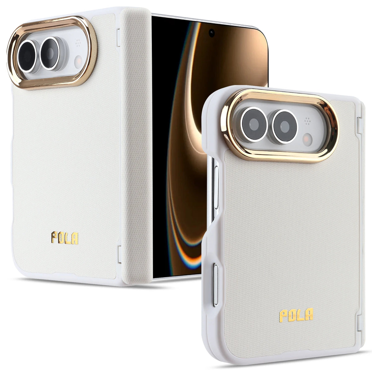 Textured Fabric Hinge Protection Case with MagSafe Attachment for iPhone Duo