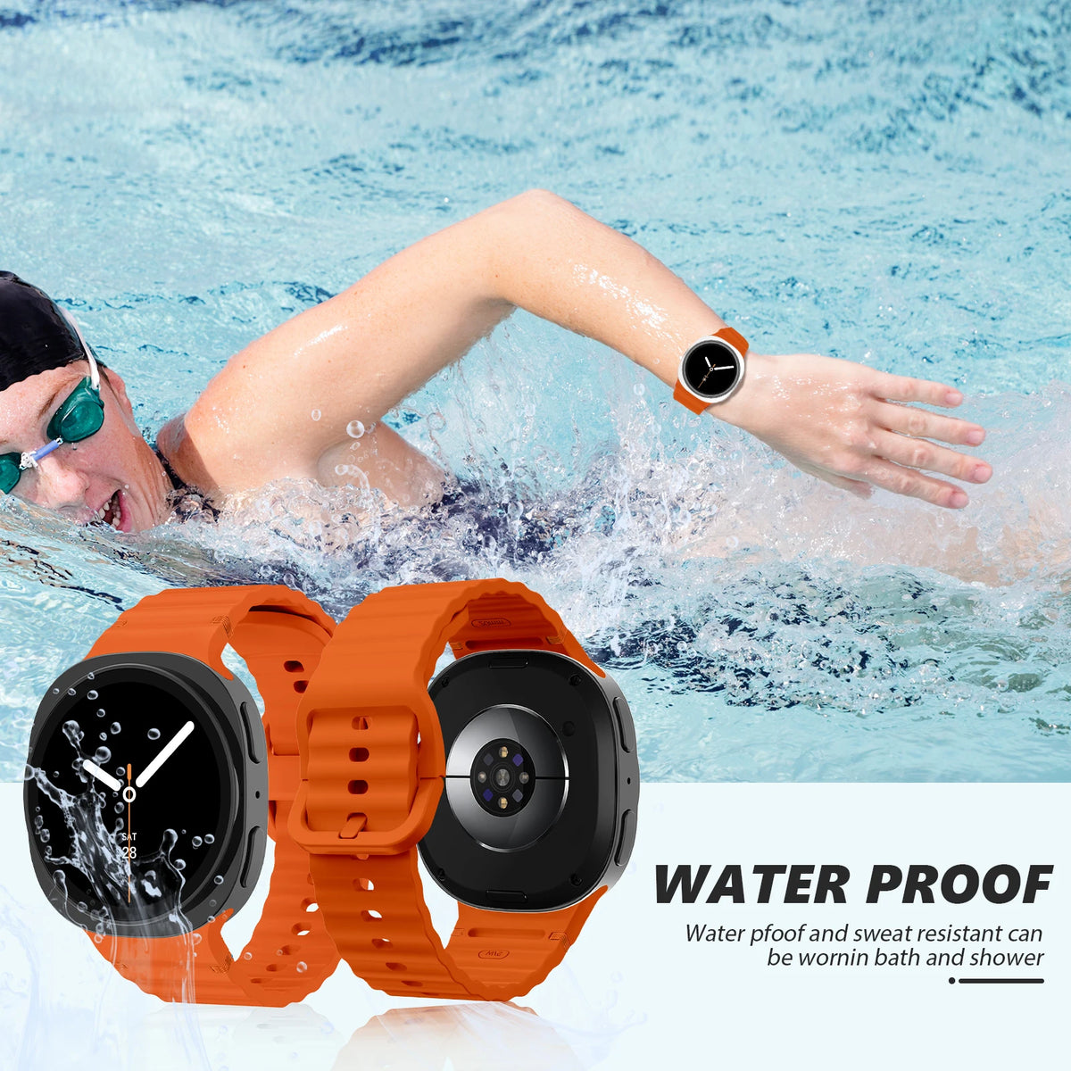 Water-Resistant Sport Band with Ventilation Holes for Samsung Galaxy Watch 9