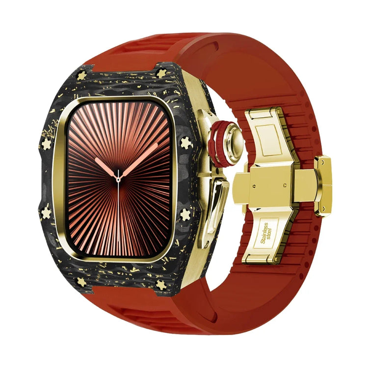 Carbon Fiber Case with Fluororubber Band for Apple Watch