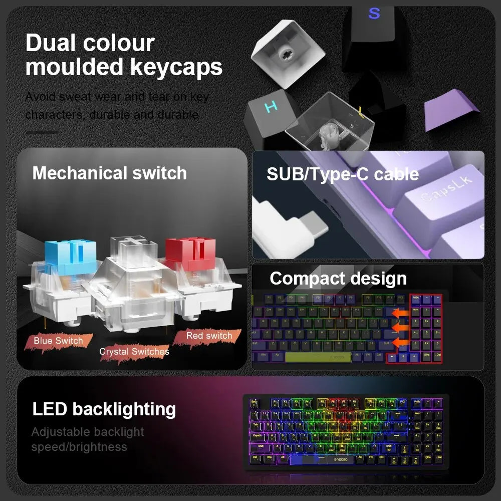 Z94 E-YOOSO Z94 Gaming Keyboard | Compact & Durable Performance – Devicean