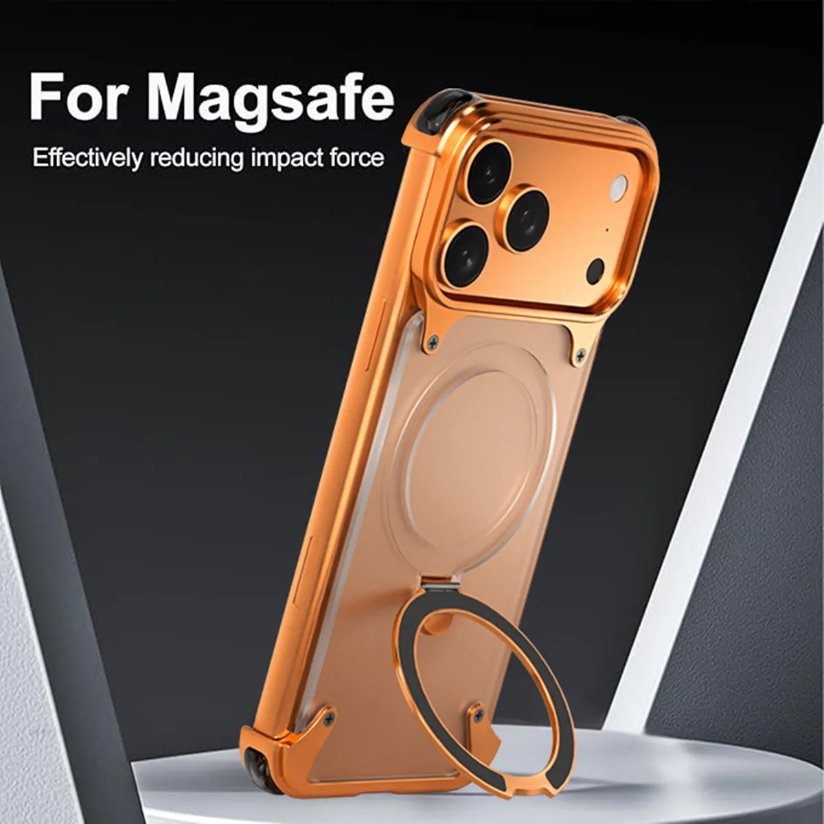 Durable Aluminum Alloy Shockproof Magnetic Case with Ring Holder for iPhone 17 Series