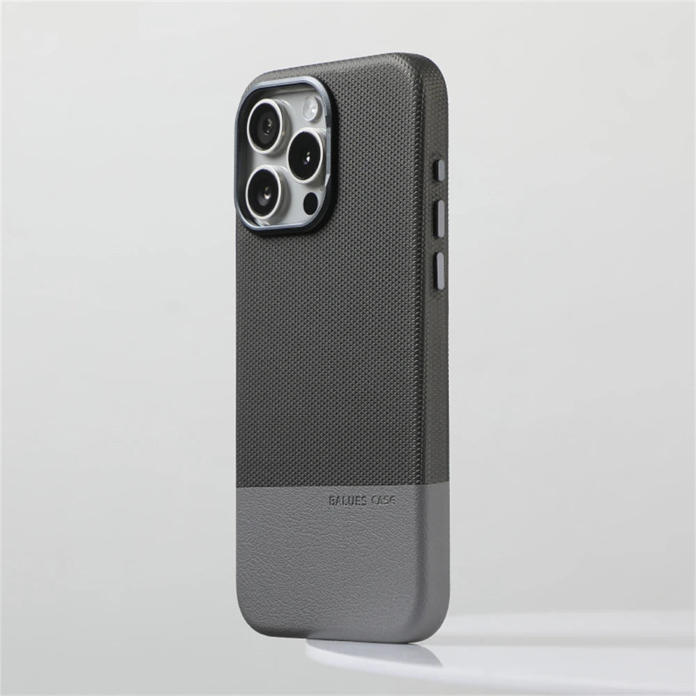 Luxury Splice PU Leather MagSafe Case for iPhone 16 Series