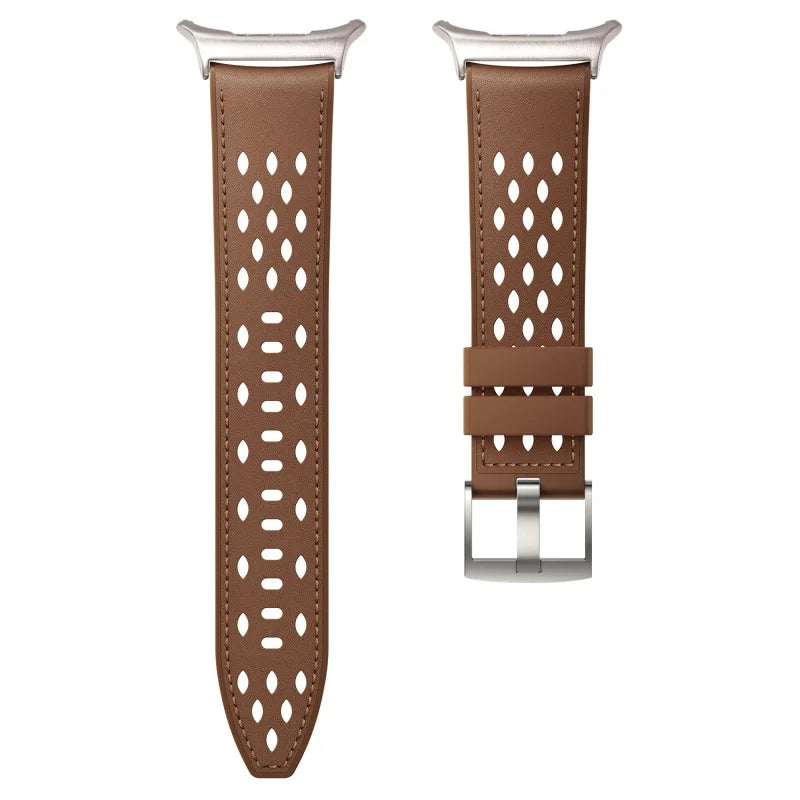 Breathable Perforated Leather Watch Band for Samsung Galaxy Watch 9