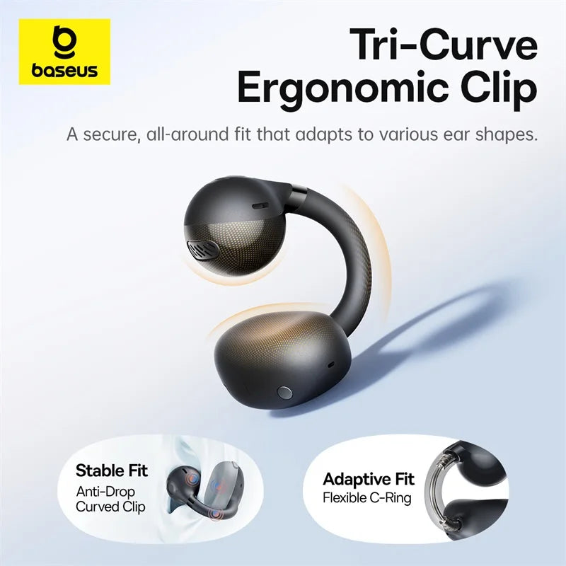 Baseus BC1 Wireless Sports Ear Clip Headphones with Super Bass and IP55 Protection