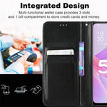 Plain Leather Flip Case with Card Slot & Kickstand for Vivo X200 FE