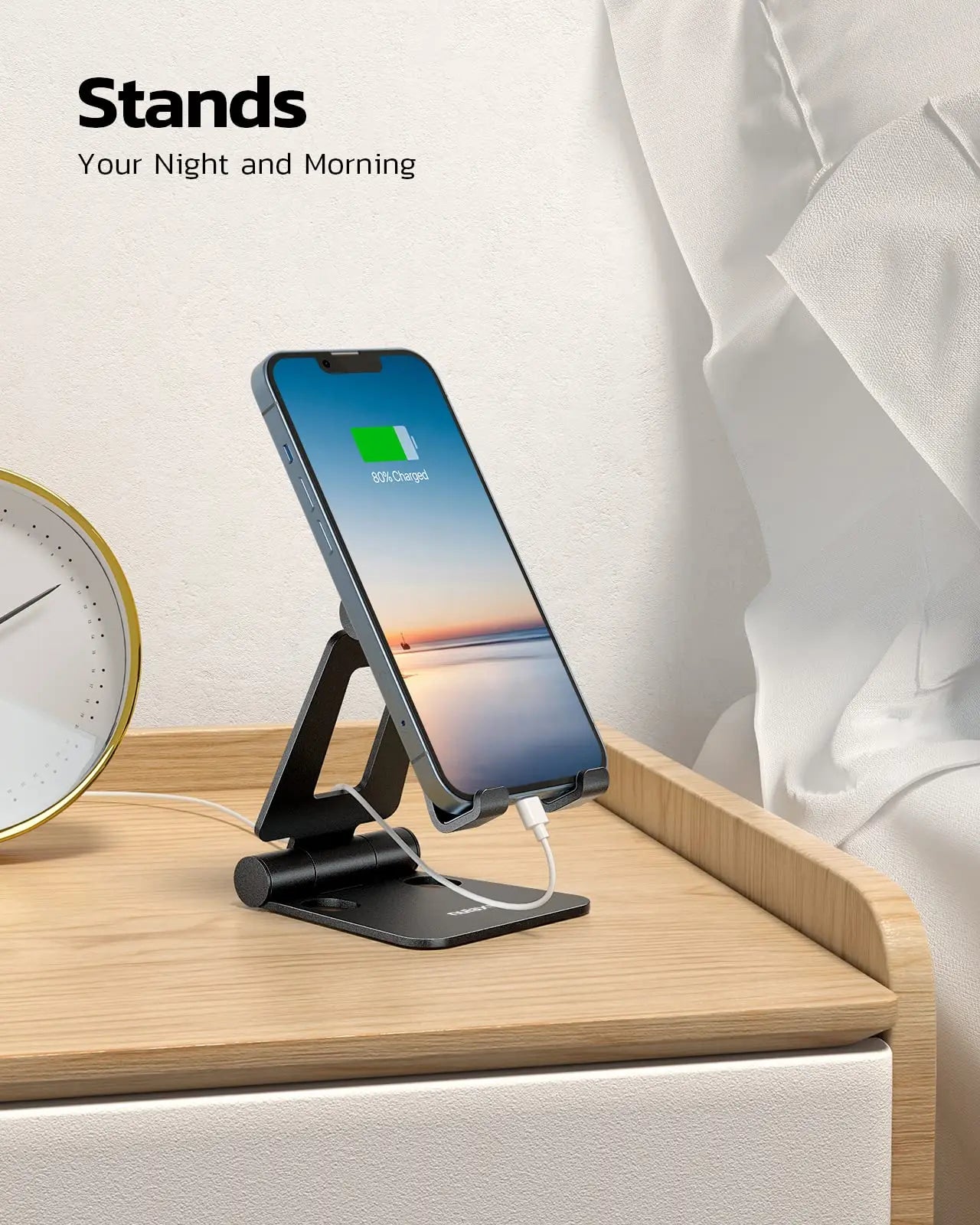 Universal Foldable Phone Stand with Dual Folding Design